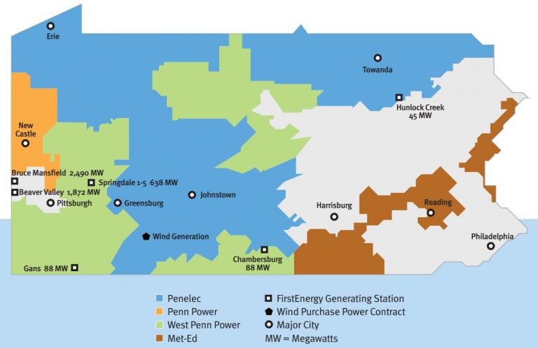 FirstEnergy Map – FirstEnergy's Pennsylvania Electric Companies Energy ...